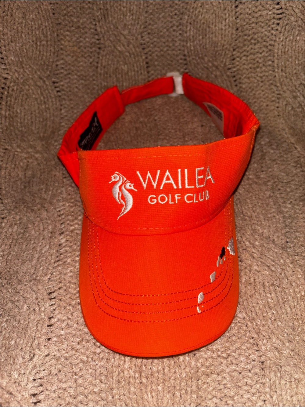 Wailea Golf Club Orange Visor Imperial Seahorse Logo Maui Hawaii Golf